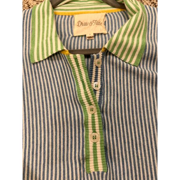Draw & Fade Women's Cool Max Cotton Striped Polo Golf Sweater, S - Picture 2 of 8